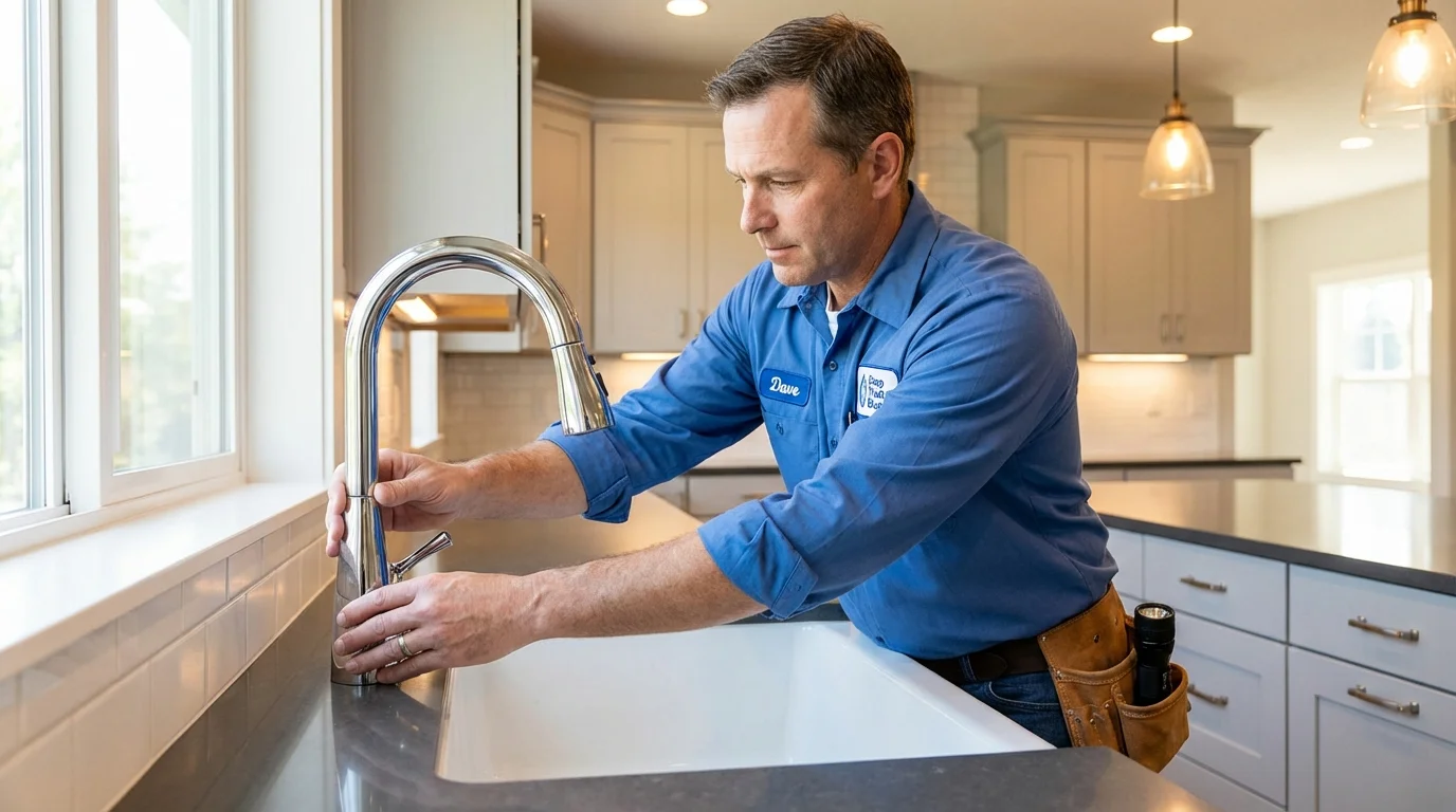 Kitchen faucet installation by Johns Plumbing LLC in Calabasas