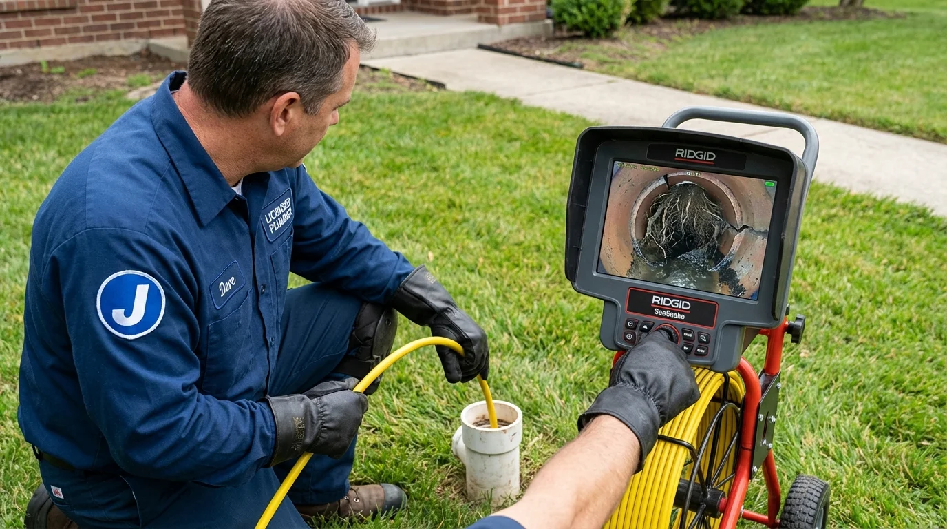 Sewer camera inspection being performed by Johns Plumbing LLC in Calabasas